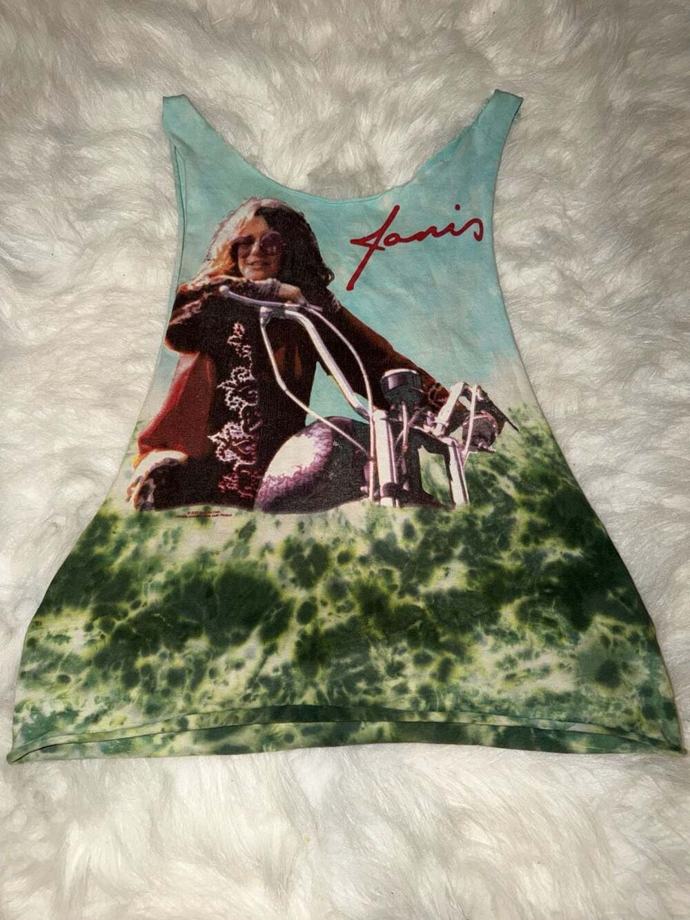 Janis Joplin 2002 Vintage Motorcycle Tie Dye Tank Top